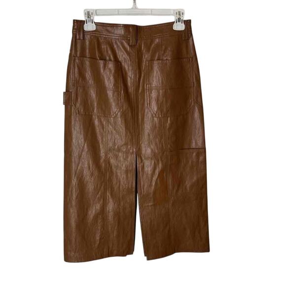 A.L.C. Vegan  Leather Pencil Skirt – Chocolate Brown Size 2 NWT - Picture 4 of 6